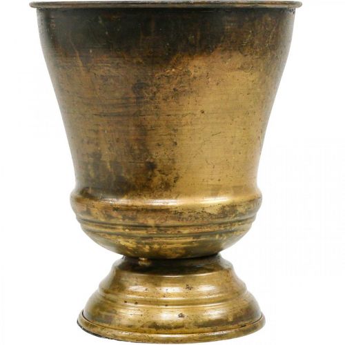 Floristik24 Jardinière vintage coupe vase métal laiton Ø14cm H17cm