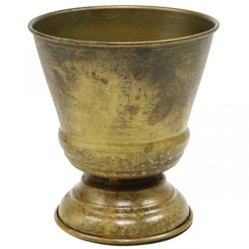 Floristik24 Jardinière vintage coupe vase métal laiton Ø11,5cm H13,5cm