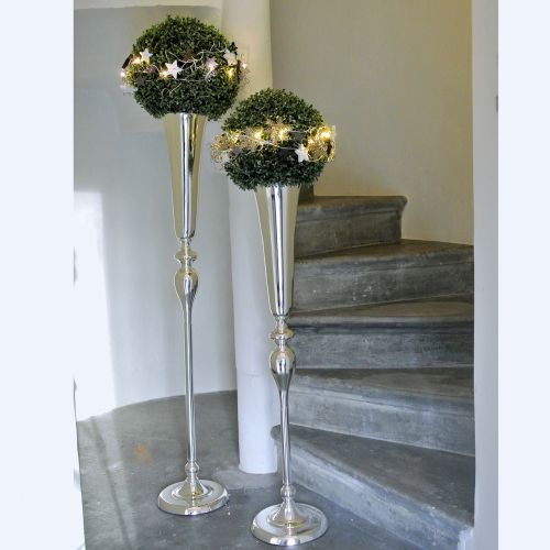 Floristik24 Coupe vase argent Ø15cm H75cm