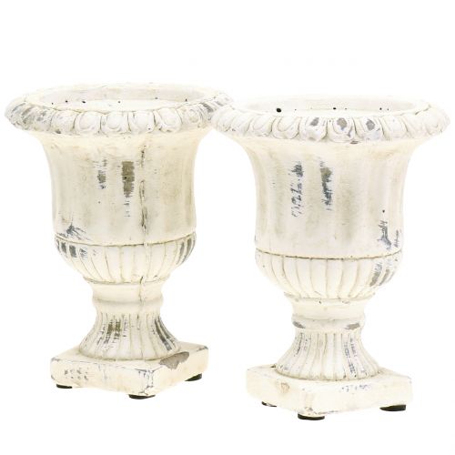 Floristik24 Tasse Crème Coulée Pierre Antique Ø9cm H12cm 2pcs
