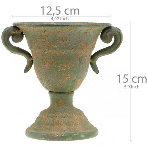 Floristik24 Amphore en métal, coupelle à plante, coupelle à anses Ø12,5cm H15cm