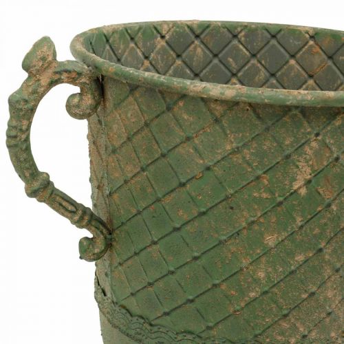 Floristik24 Gobelet en métal à planter, gobelet avec anses, jardinière Ø25cm H43cm