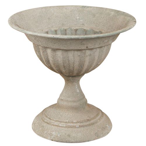 Floristik24 Tasse bol avec socle métal gris vintage Ø16cm H14,5cm