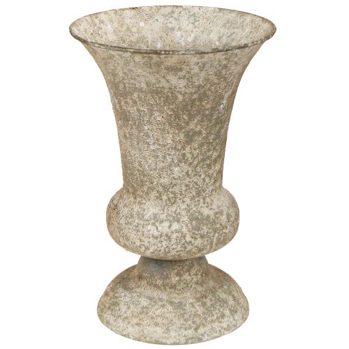 Floristik24 Vase Coupe Métal Antique Vase Décoratif Base Ø16.5cm H24cm