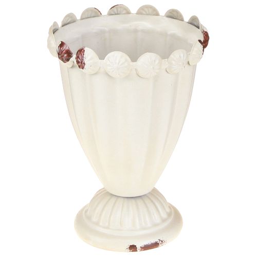 Floristik24 Vase coupelle coupelle décorative métal marron crème Ø9cm H13cm