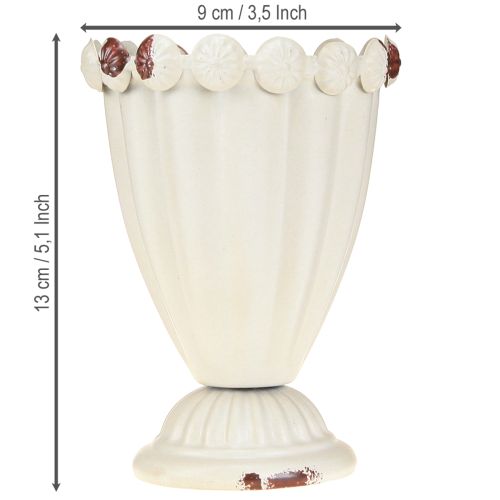 Article Vase coupelle coupelle décorative métal marron crème Ø9cm H13cm