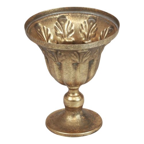 Floristik24 Coupe vase déco coupe gobelet métal doré antique Ø13cm H15,5cm