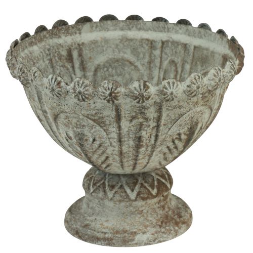 Floristik24 Vase coupelle coupelle décorative métal marron blanc Ø15cm H12,5cm