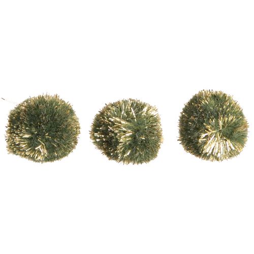 Article Pompons à paillettes vert pompons 2,5 cm 2 sachets – 24 pcs