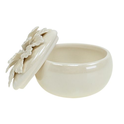 Floristik24 Boîte en porcelaine crème Ø 7,5 cm H.6 cm