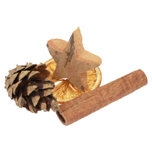 Floristik24 Pot-pourri Cônes de Noël tranches d&#39;orange bois de cannelle 150g