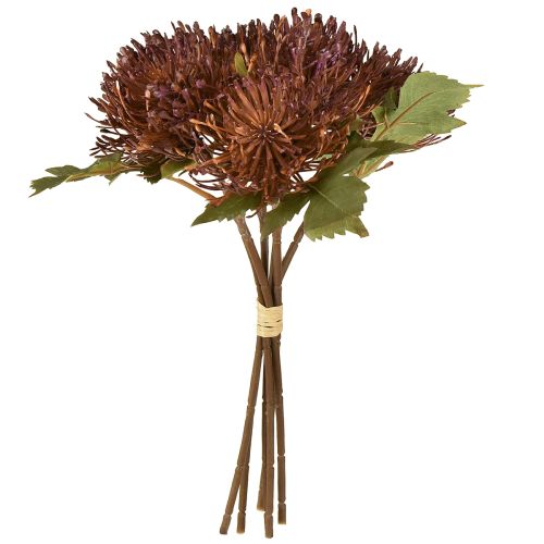 Article Coussin à épingles artificiel Protea Leucospermum violet 30 cm 6 pièces