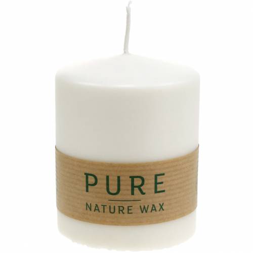 Bougie pilier PURE Nature, bougie naturelle durable à base de stéarine et de cire de colza 90/70mm