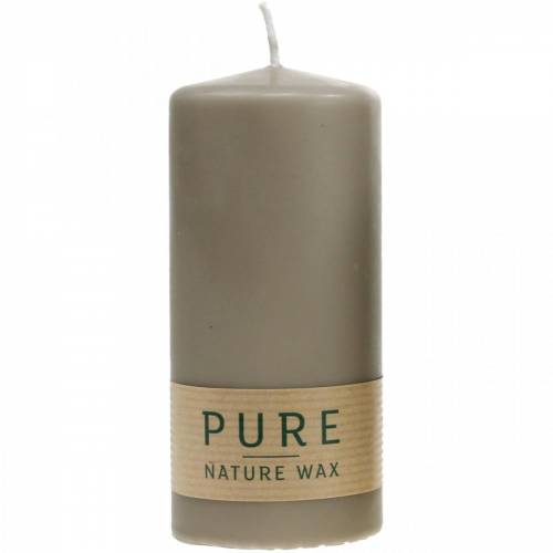 Article Bougie pilier Pure marron 130/60 bougie en cire naturelle durable stéarine et colza