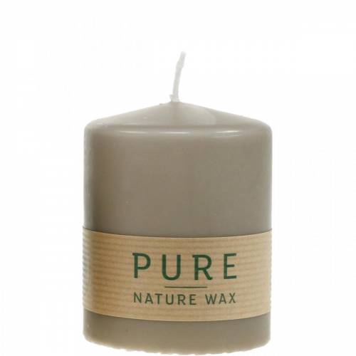 Article Bougie pilier Pure marron 90/70 bougie durable stéarine et cire naturelle de colza