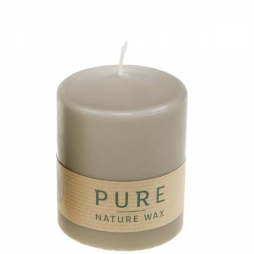 Article Bougie pilier Pure marron 90/70 bougie durable stéarine et cire naturelle de colza