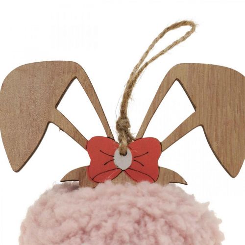 Article Pendentif lapin rose pendentif déco en bois Ø5cm-10cm 6 pièces