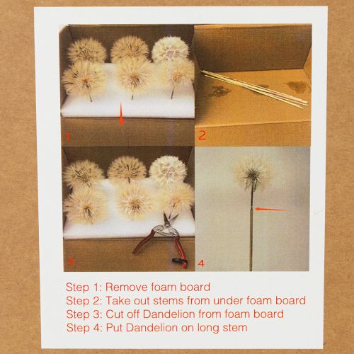 Article Pissenlit artificiel décoratif pour intérieur moderne, accessoire de maison, 50 cm, lot de 4