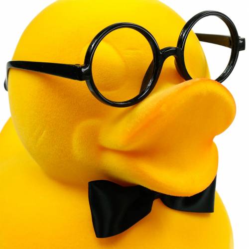 Floristik24 Figurine décorative canard à lunettes jaune, décoration estivale amusante, canard décoratif floqué