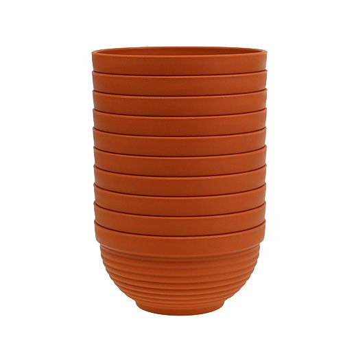 Article Bol R en plastique terre cuite Ø13cm, 10 pièces