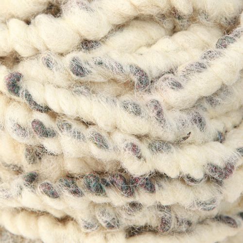 Article RAW cordon laine de mouton et jute cordon de laine feutre blanc gris 10m