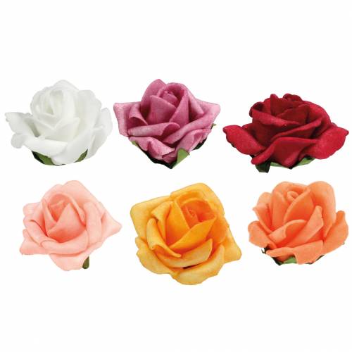 Mousse rose Ø4.5cm différentes couleurs 36pcs