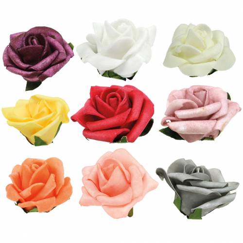 Floristik24 Mousse rose Ø6cm différentes couleurs 27pcs