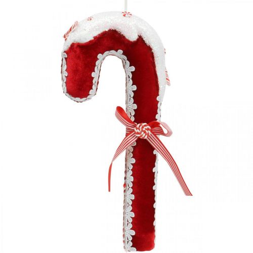 Canne Bonbon Déco Grand Noël Rouge Blanc avec Pointe H36cm