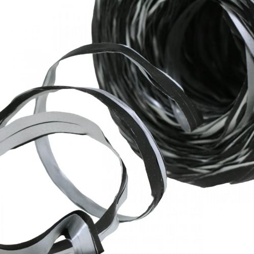 Article Ruban raphia ruban cadeau argent noir ruban décoratif 200m