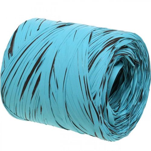 Article Ruban décoratif en plastique, raphia, ruban cadeau multicolore bleu-marron L200m