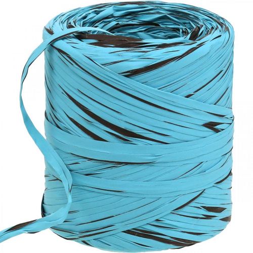 Floristik24 Ruban décoratif en plastique, raphia, ruban cadeau multicolore bleu-marron L200m