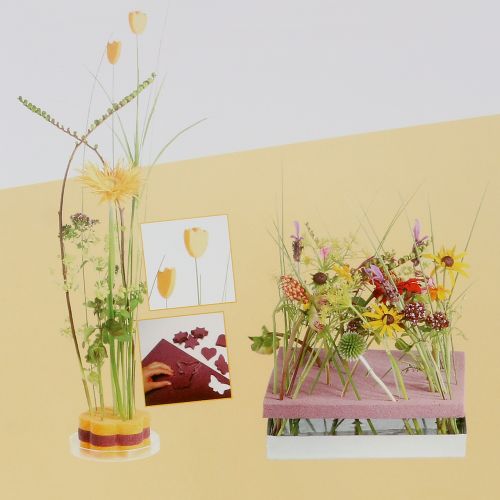 Article Assiette design en mousse florale verte 34.5cm × 34.5cm 3pcs