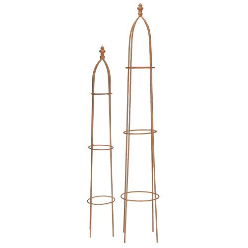 Floristik24 Obélisque en métal aspect rouille 69/86 cm Lot de 2