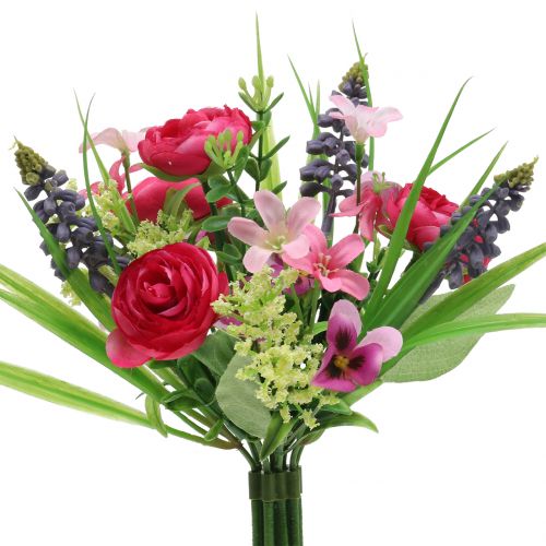 Floristik24 Bouquet de renoncules aux jacinthes de raisin Rose 25cm