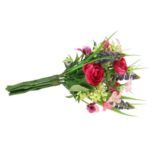 Article Bouquet de renoncules aux jacinthes de raisin Rose 25cm