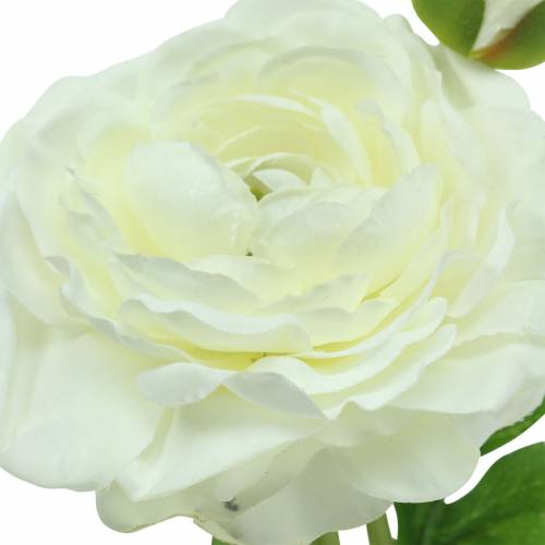 Article Renoncule fleur artificielle avec fleur et bourgeon blanc H34cm