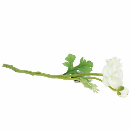 Floristik24 Renoncule fleur artificielle avec fleur et bourgeon blanc H34cm