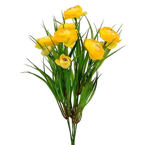 Floristik24 Bouquet de renoncules avec herbe 35cm jaune
