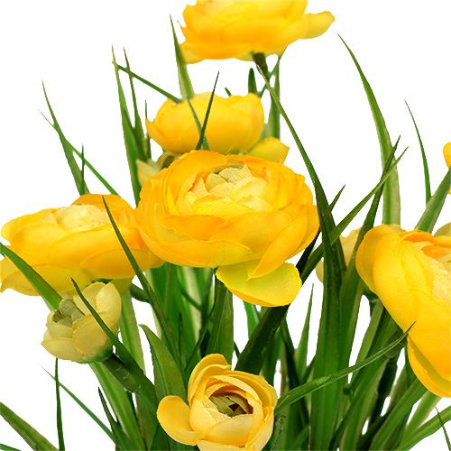 Floristik24 Bouquet de renoncules avec herbe 35cm jaune