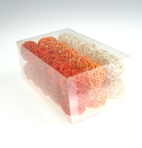 Floristik24 Boules de rotin 4,5cm orange abricot 30 pcs