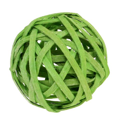 Floristik24 Boule de rotin vert printanier Ø 4 cm 12 p.