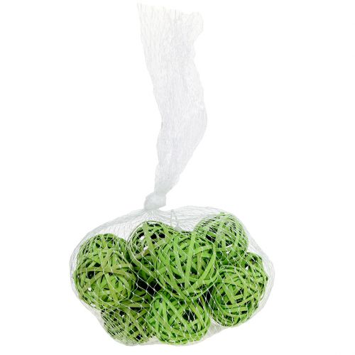 Floristik24 Boule de rotin vert printanier Ø 4 cm 12 p.