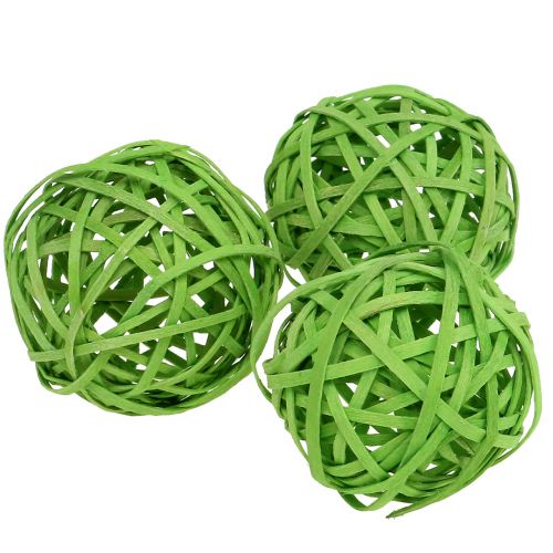 Floristik24 Boule de rotin vert clair Ø 6 cm 6 p.