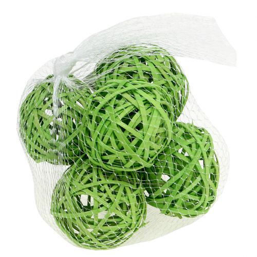 Floristik24 Boule de rotin vert clair Ø 6 cm 6 p.
