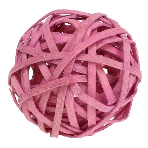 Floristik24 Boule en rotin rose Ø 4 cm 12 p.