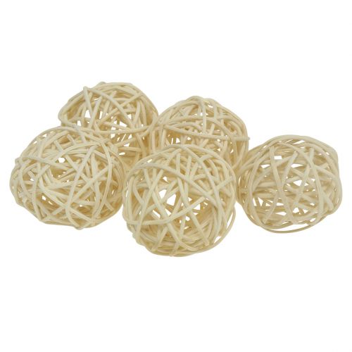 Floristik24 Boule en rotin blanchi Ø4cm 24p