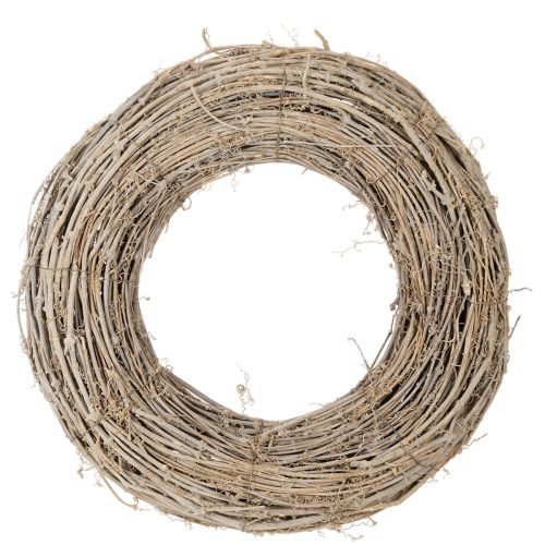 Couronne décorative en rotin blanchi, pour une décoration créative, 50 cm
