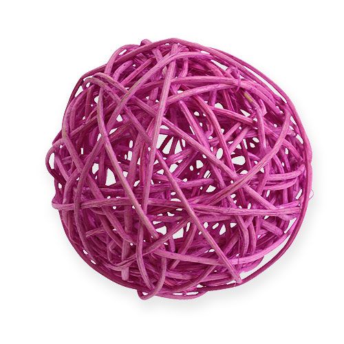 Floristik24 Boule de rotin 10 cm mauve 10 p.