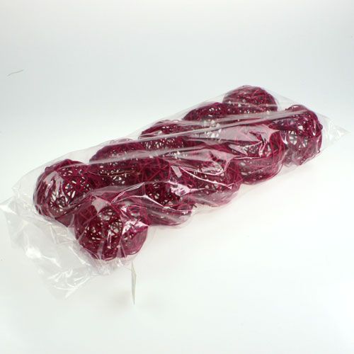 Floristik24 Boule de rotin 10 cm fuchsia 10 p.