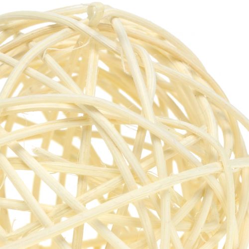 Boule en rotin blanchie Ø 7,5 cm 15 p.
